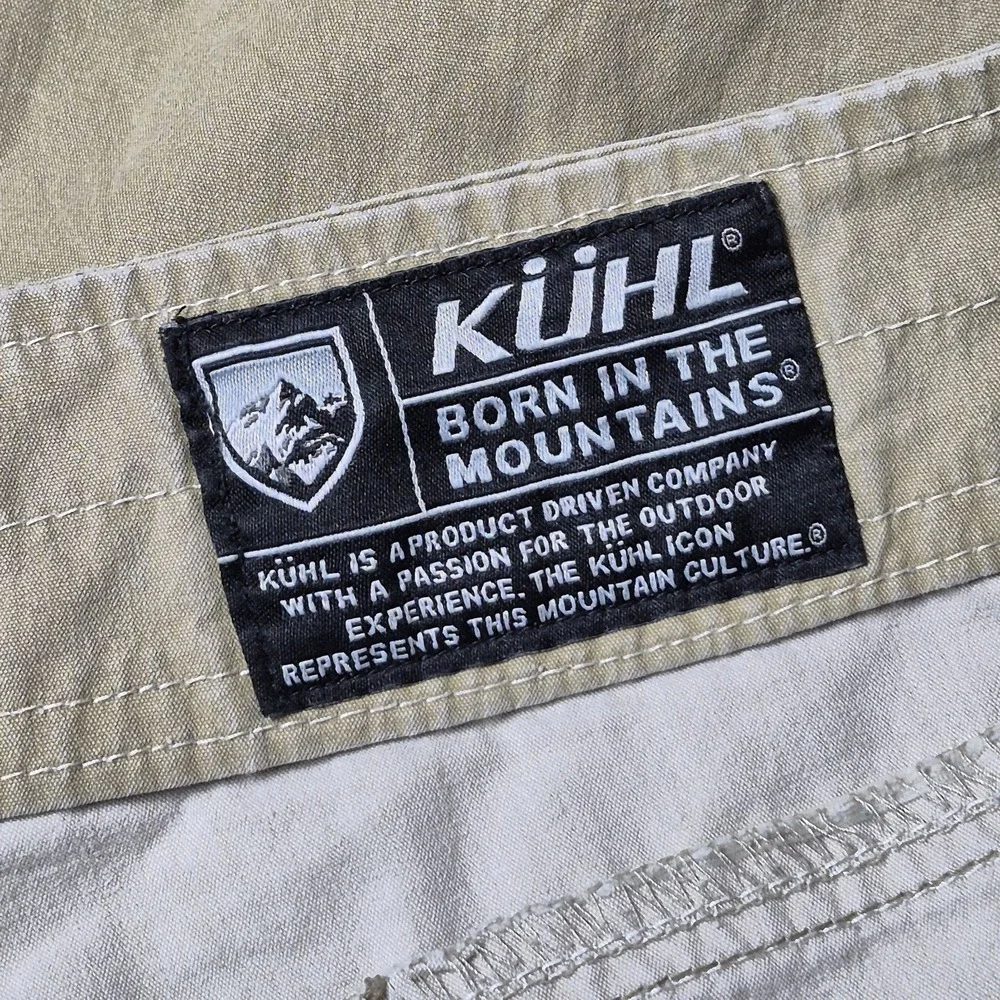Kuhl Mens Size 40 Cargo Shorts Khaki Hiking Outdoor Utility Cotton Nylon Trail